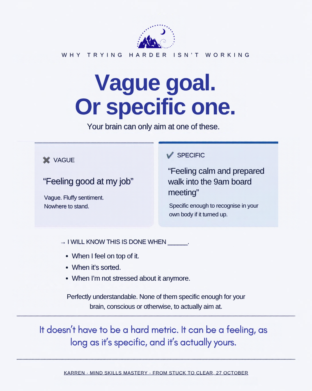 Vague goal or specific one